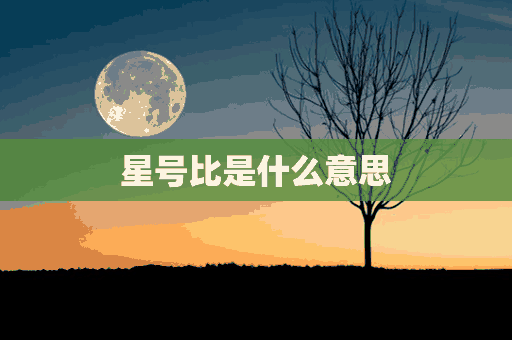 星号比是什么意思(星号是什么意思啊)